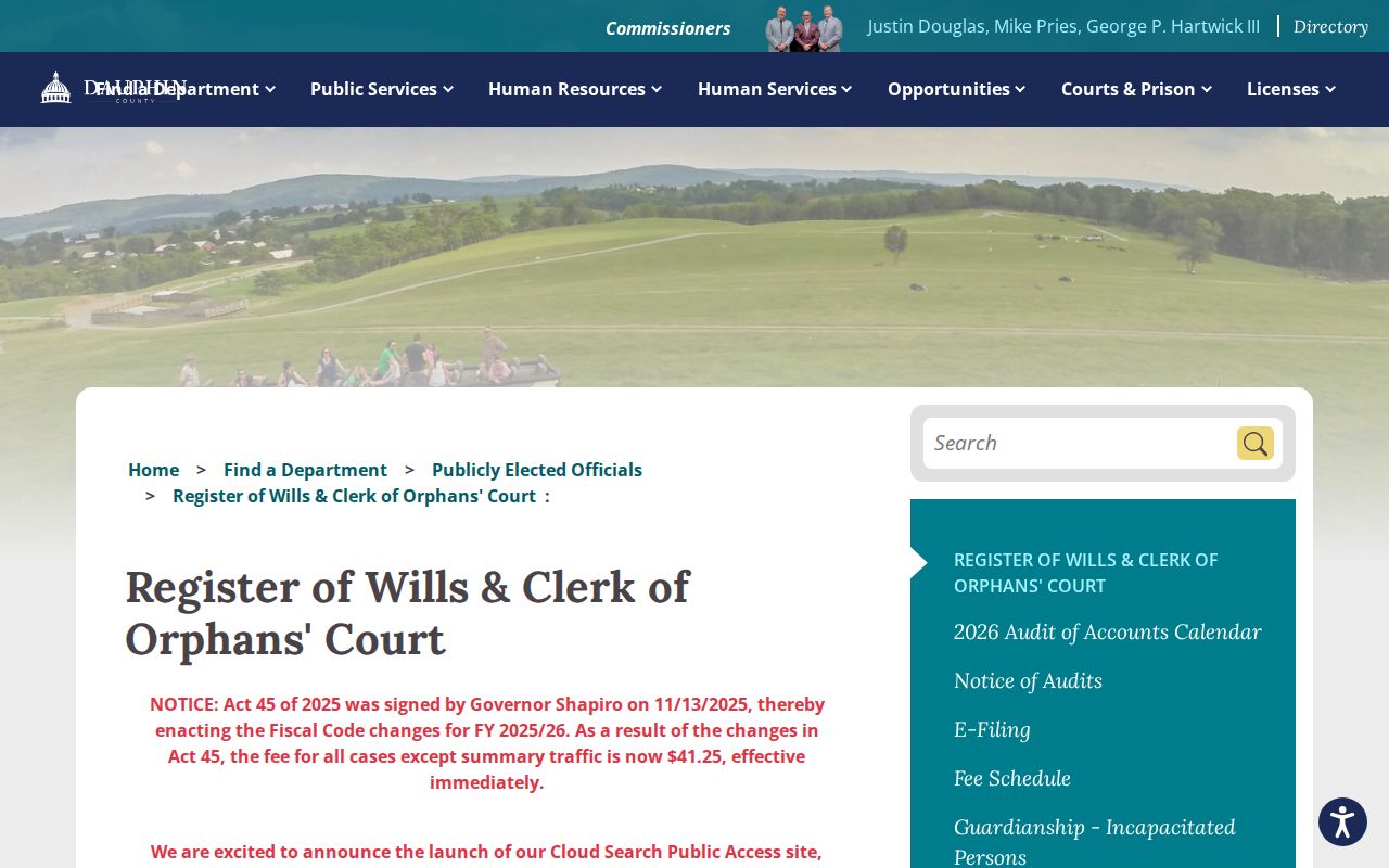 Derry Township previous residents Dauphin County Register of Wills records